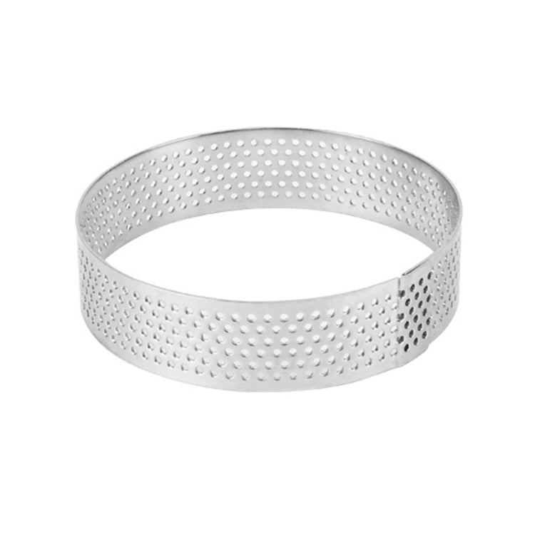 BN1006 Stainless Steel Mousse Circle Thickened Perforated Cake Mold DIY Baking Tools, Specification: Round 2.7 inches