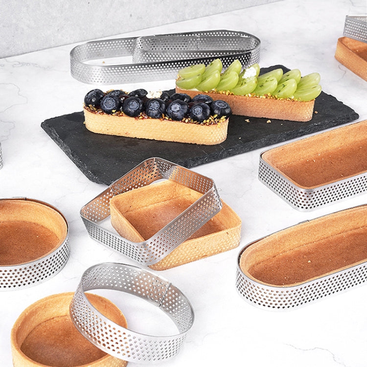 BN1006 Stainless Steel Mousse Circle Thickened Perforated Cake Mold DIY Baking Tools, Specification: Round 3 inches