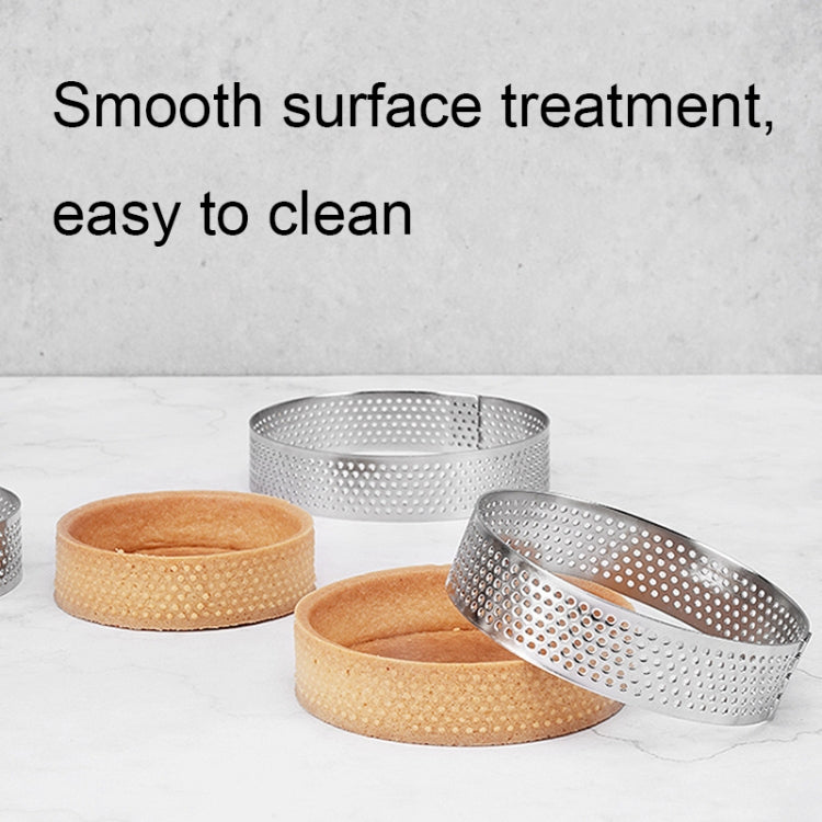 BN1006 Stainless Steel Mousse Circle Thickened Perforated Cake Mold DIY Baking Tools, Specification: Round 3 inches