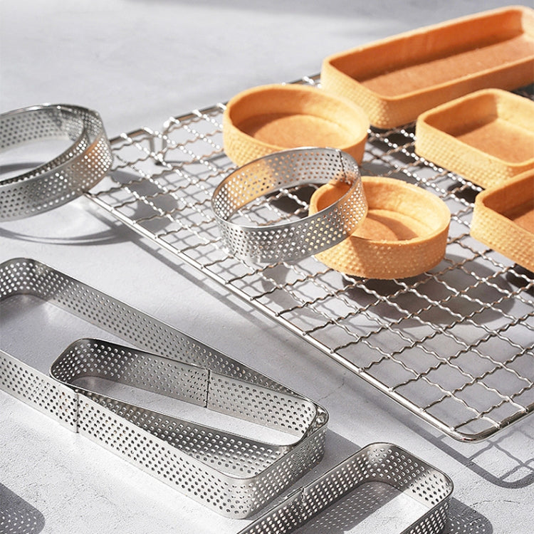 BN1006 Stainless Steel Mousse Circle Thickened Perforated Cake Mold DIY Baking Tools, Specification: Round 3 inches