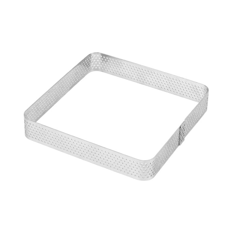 BN1006 Stainless Steel Mousse Circle Thickened Perforated Cake Mold DIY Baking Tools, Specification: Square 4.7 inches