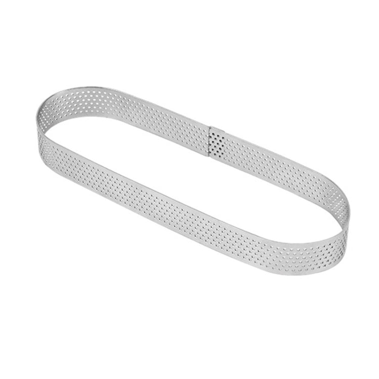 BN1006 Stainless Steel Mousse Circle Thickened Perforated Cake Mold DIY Baking Tools, Specification: Oval 5.5 inches