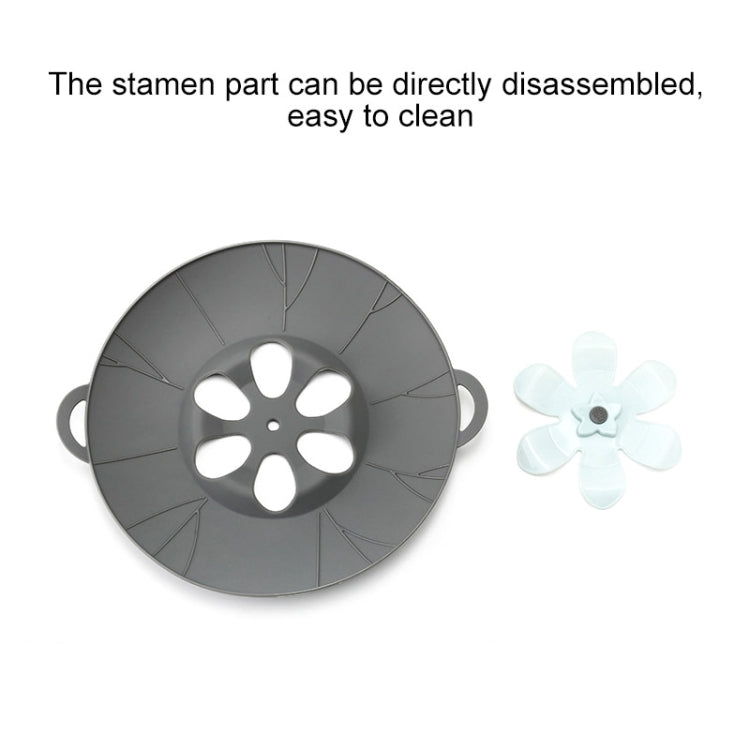 Silicone Flower Spill-proof Pot Lid Rotatable Pot Lid Kitchen Gadget, Size: 23cm Small Gray