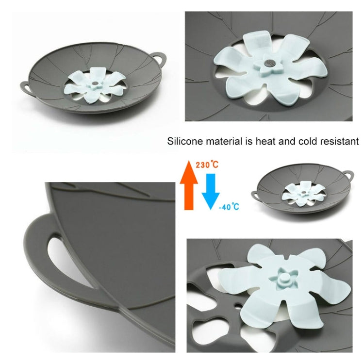 Silicone Flower Spill-proof Pot Lid Rotatable Pot Lid Kitchen Gadget, Size: 23cm Small Gray