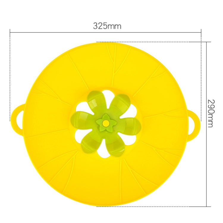 Silicone Flower Spill-proof Pot Lid Rotatable Pot Lid Kitchen Gadget, Size: 29cm Large Yellow