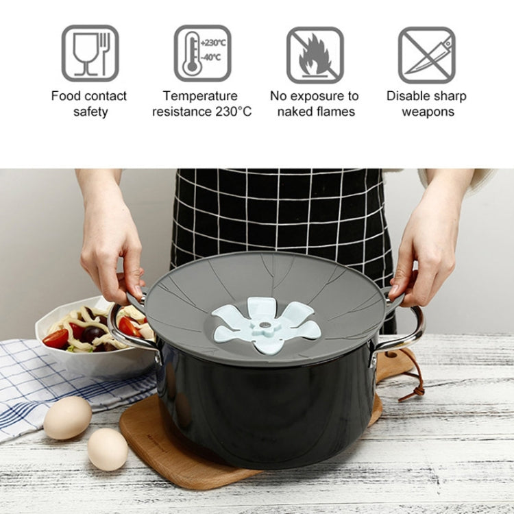 Silicone Flower Spill-proof Pot Lid Rotatable Pot Lid Kitchen Gadget, Size: 29cm Large Yellow
