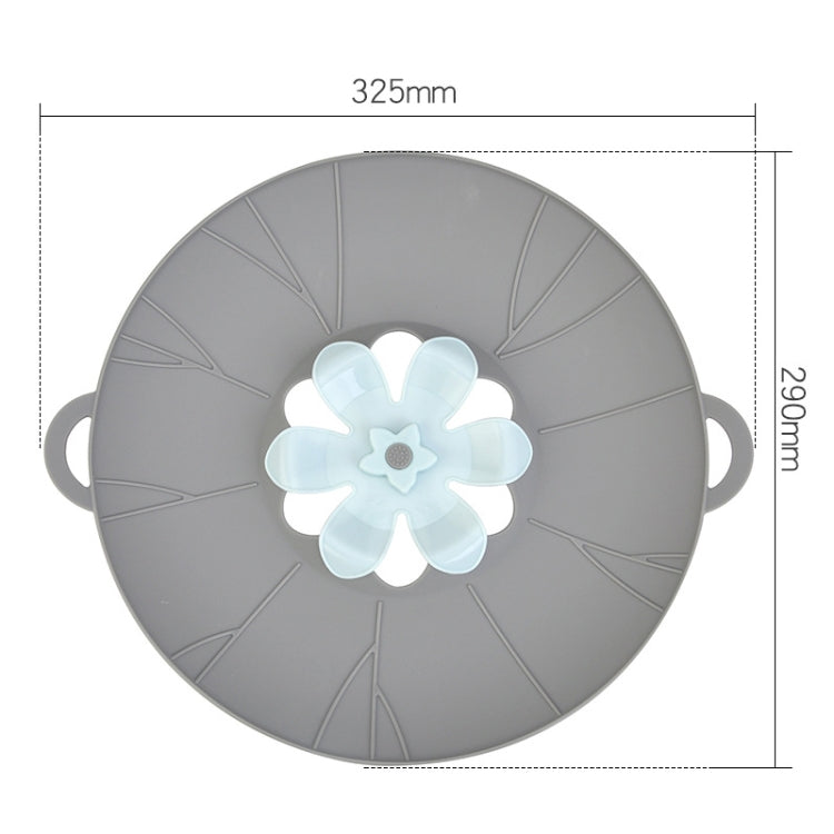 Silicone Flower Spill-proof Pot Lid Rotatable Pot Lid Kitchen Gadget, Size: 29cm Large Gray