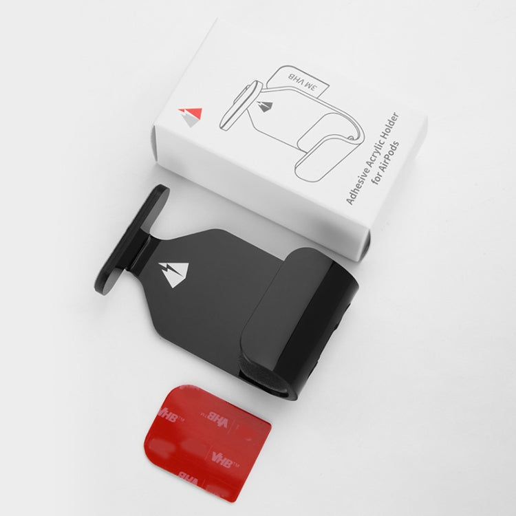 For AirPods Pro Headphone Storage Bracket Magnetic Suction Acrylic Mount(Black)