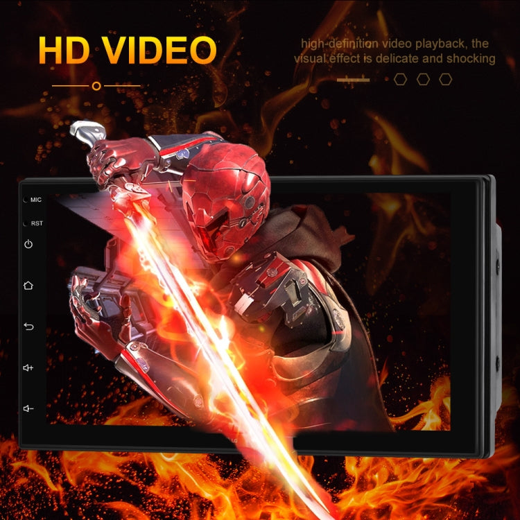 7709 7 Inch Touch Button Dual Ingot Universal MP5 Bluetooth Player, Style:, Sort by color: Standard+8 Lights Camera