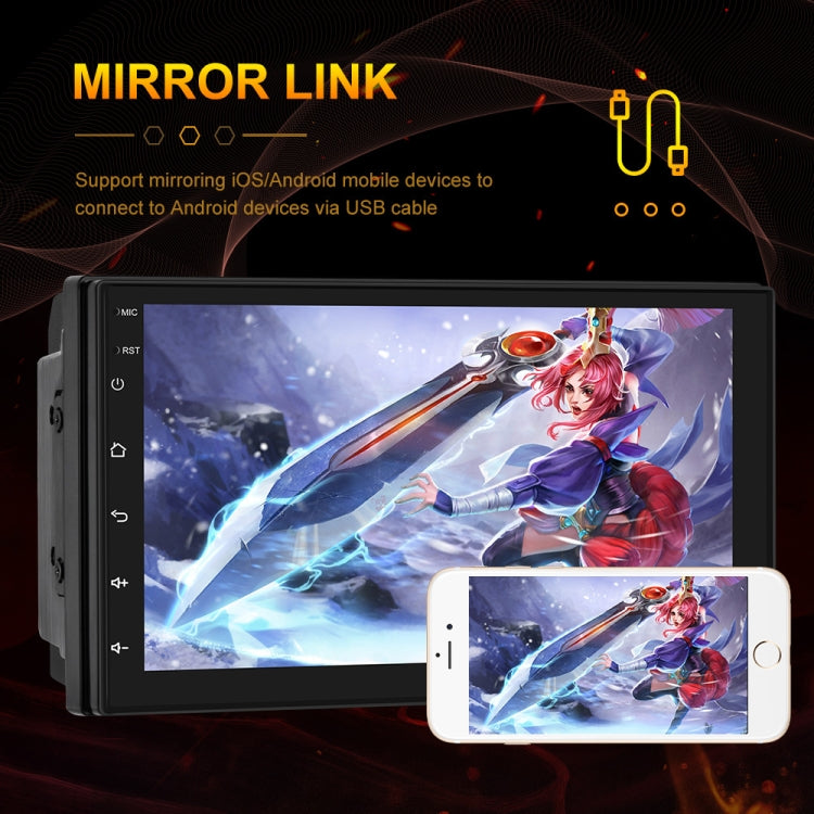 7709 7 Inch Touch Button Dual Ingot Universal MP5 Bluetooth Player, Style:, Sort by color: Standard+AHD Camera