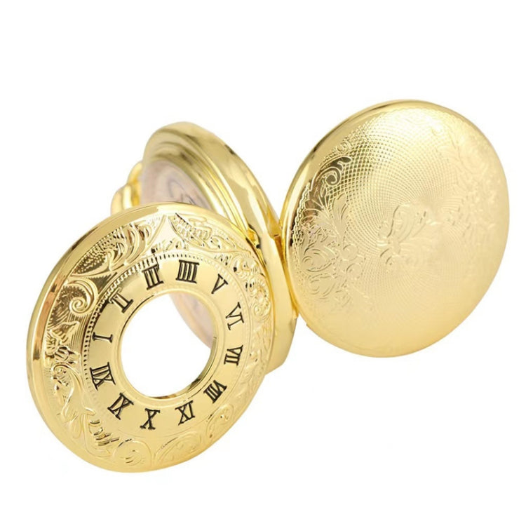 pm240 Classic Double Open Double Face Vintage Manual Mechanical Pocket Watch with Roman Lettering