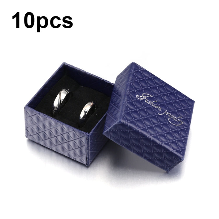 10pcs Simple Jewelry Ring Necklace Square Gift Box, Color: Royal Blue