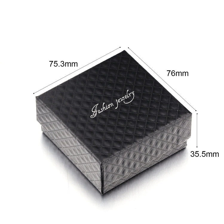 10pcs Simple Jewelry Ring Necklace Square Gift Box, Color: Black