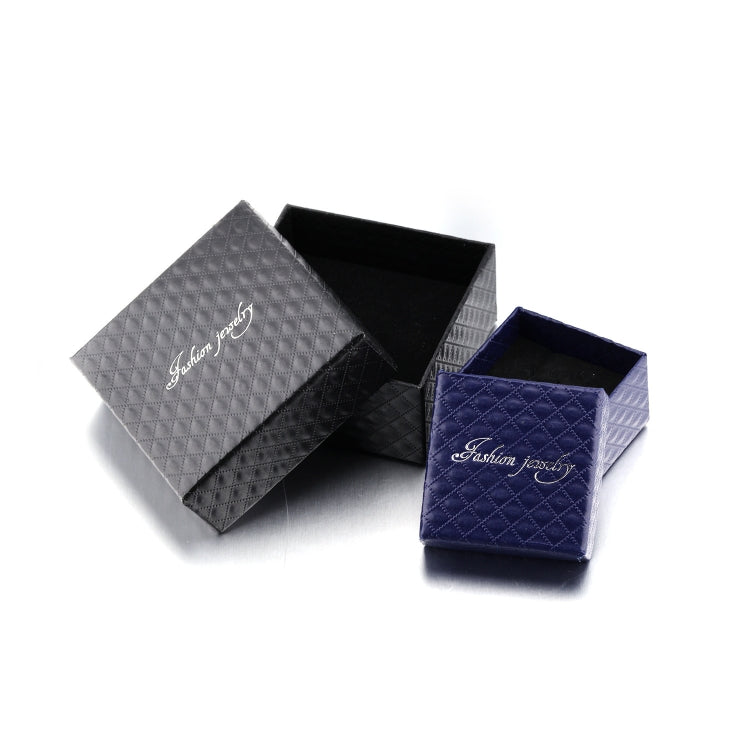 10pcs Simple Jewelry Ring Necklace Square Gift Box, Color: Black