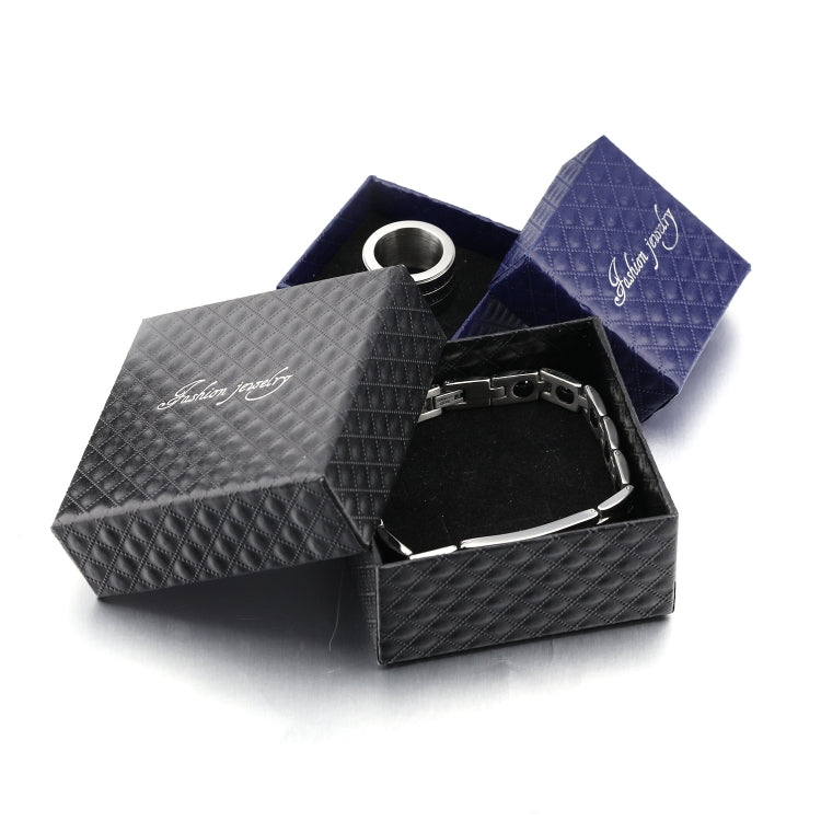 10pcs Simple Jewelry Ring Necklace Square Gift Box, Color: Black