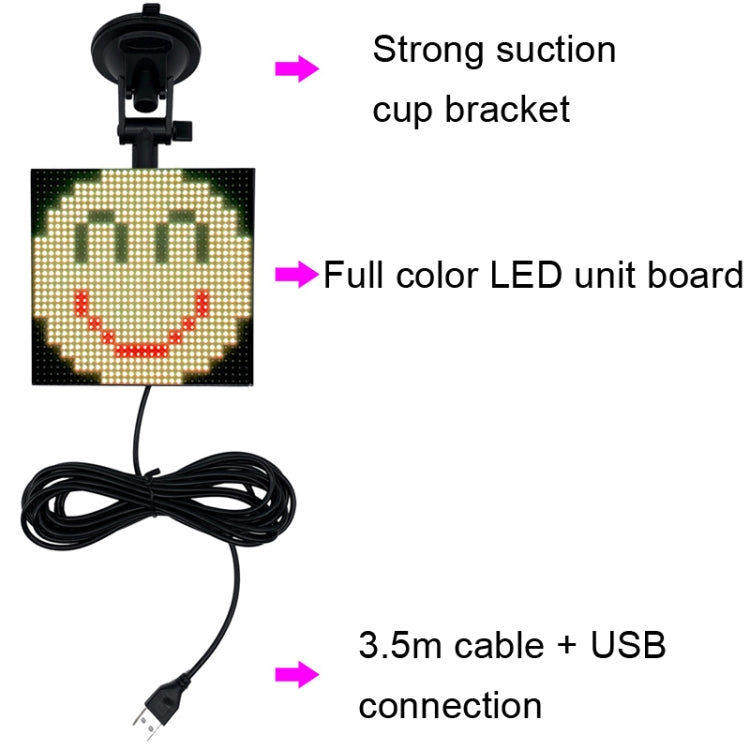P4-32x32 RGB Full Color Emoji Picture LED Car Display Wireless Transmission Wifi Custom