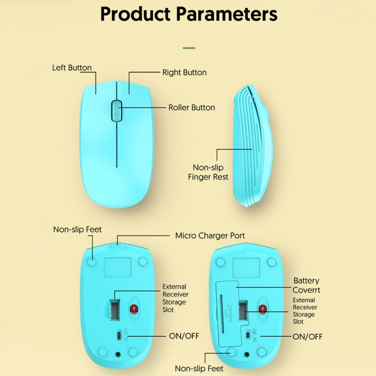 811 3 Keys Laptop Mini Wireless Mouse Portable Optical Mouse, Spec: Charging Version (White)