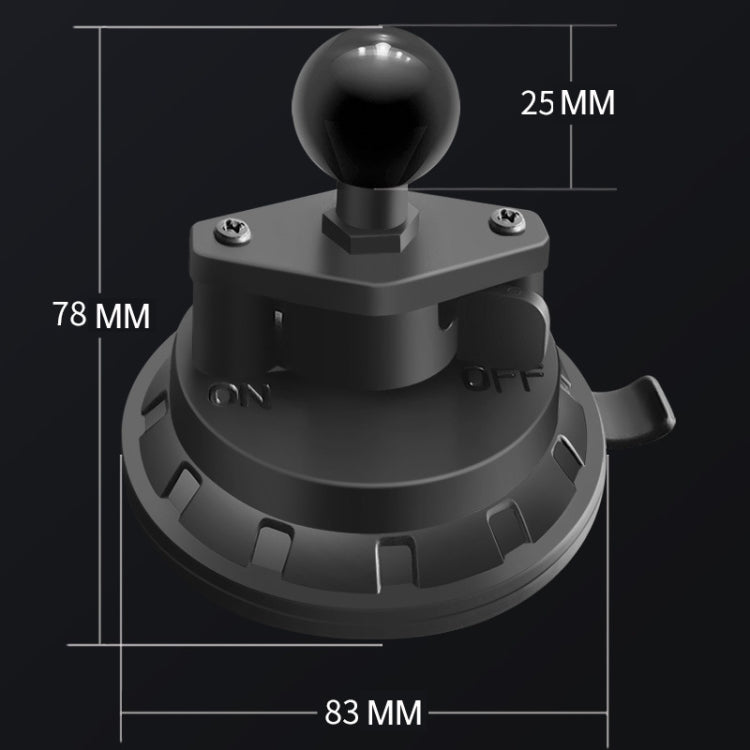 Car Windshield Dashboard Phone Holder Ball Head Suction Cup Base(Black)