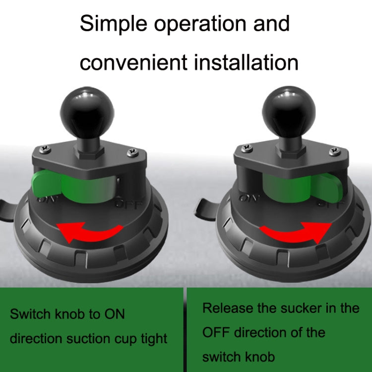 Car Windshield Dashboard Phone Holder Ball Head Suction Cup Base(Black)