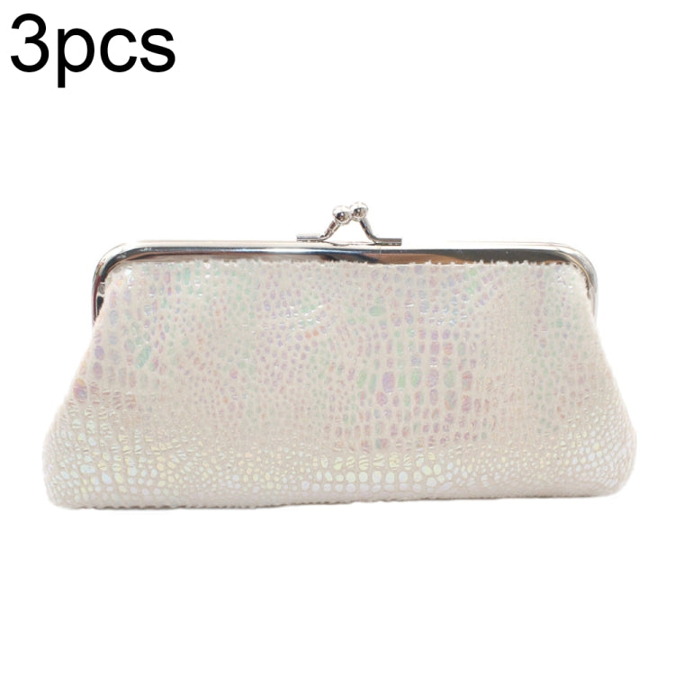 2022-09-2 3pcs Flannel Colorful Leopard Print Ladies Clutch Bag Buckle Coin Purse