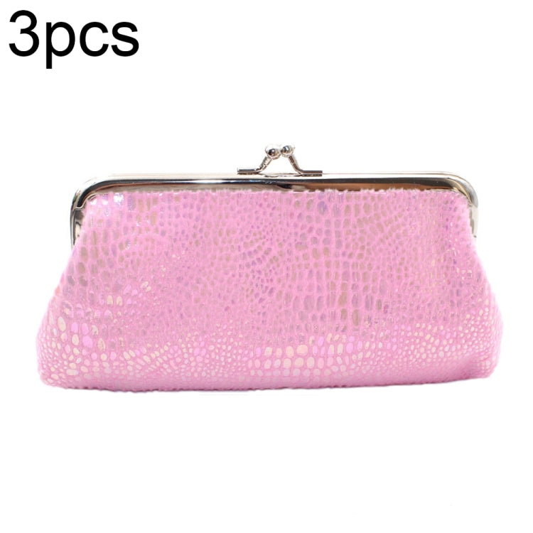 2022-09-2 3pcs Flannel Colorful Leopard Print Ladies Clutch Bag Buckle Coin Purse