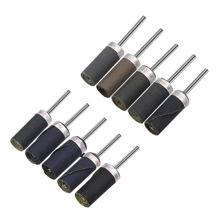 10pcs 3mm Handle Mirror Polishing Paper Stick, Mesh: 180