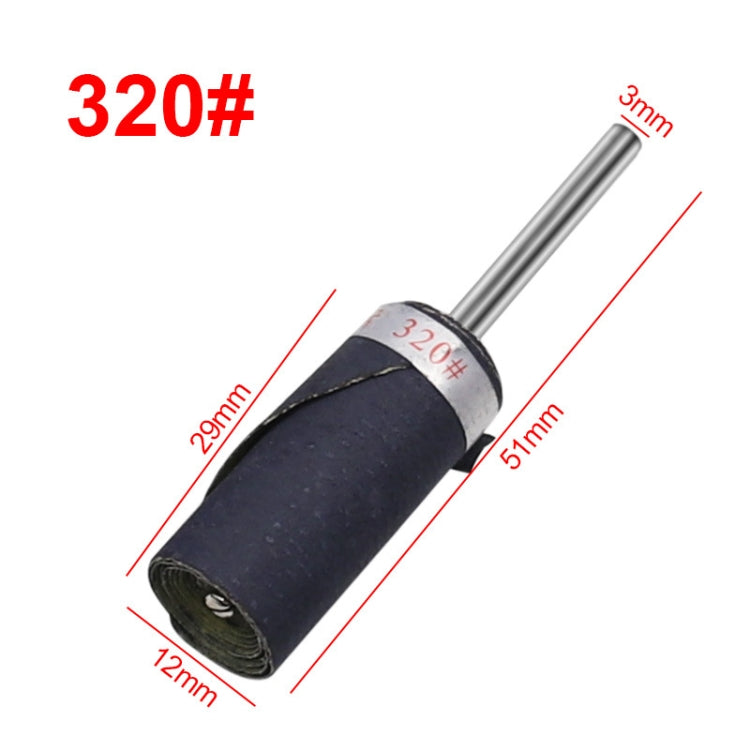 10pcs 3mm Handle Mirror Polishing Paper Stick, Mesh: 320
