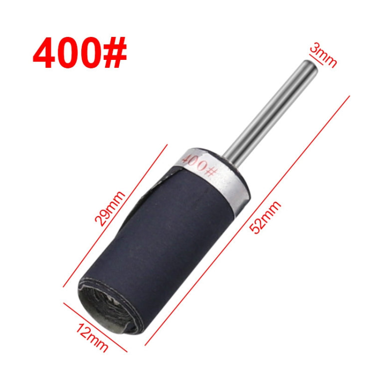 10pcs 3mm Handle Mirror Polishing Paper Stick, Mesh: 400