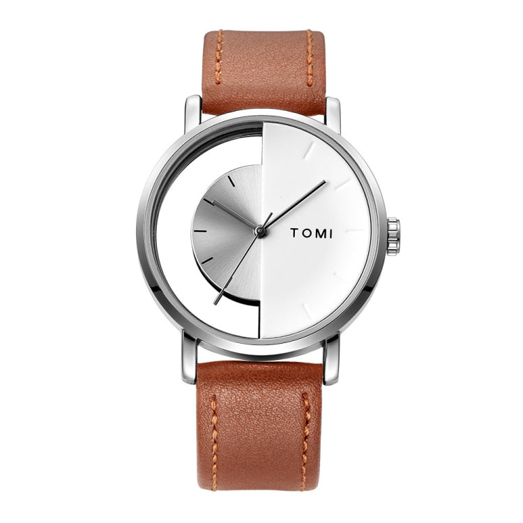 TOMI T080 Hollow Design Half See-through Unisex Quartz Watch
