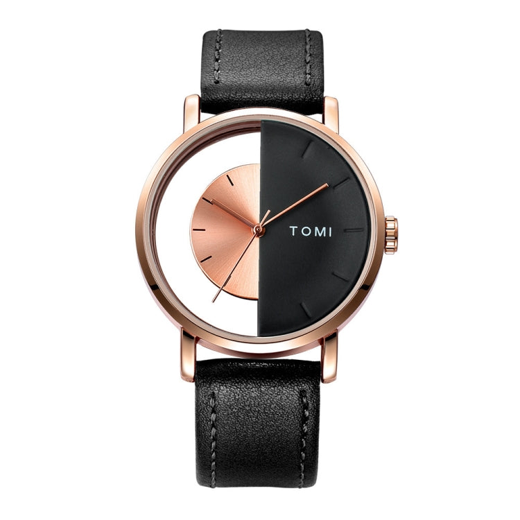 TOMI T080 Hollow Design Half See-through Unisex Quartz Watch