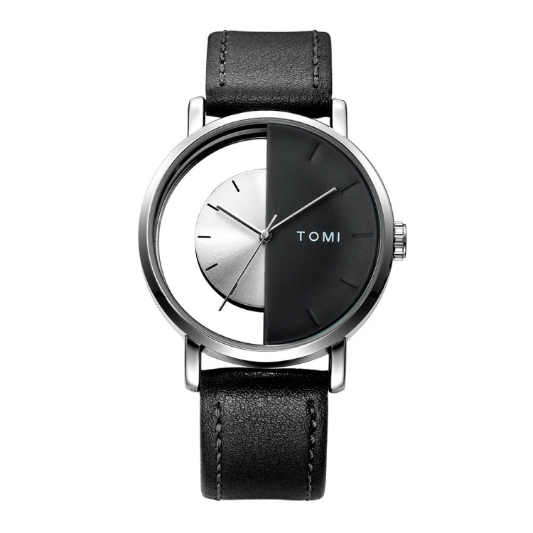 TOMI T080 Hollow Design Half See-through Unisex Quartz Watch