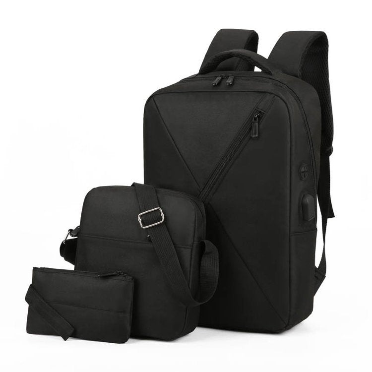 3 In 1 Computer Shoulder Bag Oxford Cloth Schoolbag Multifunctional USB Business Bag