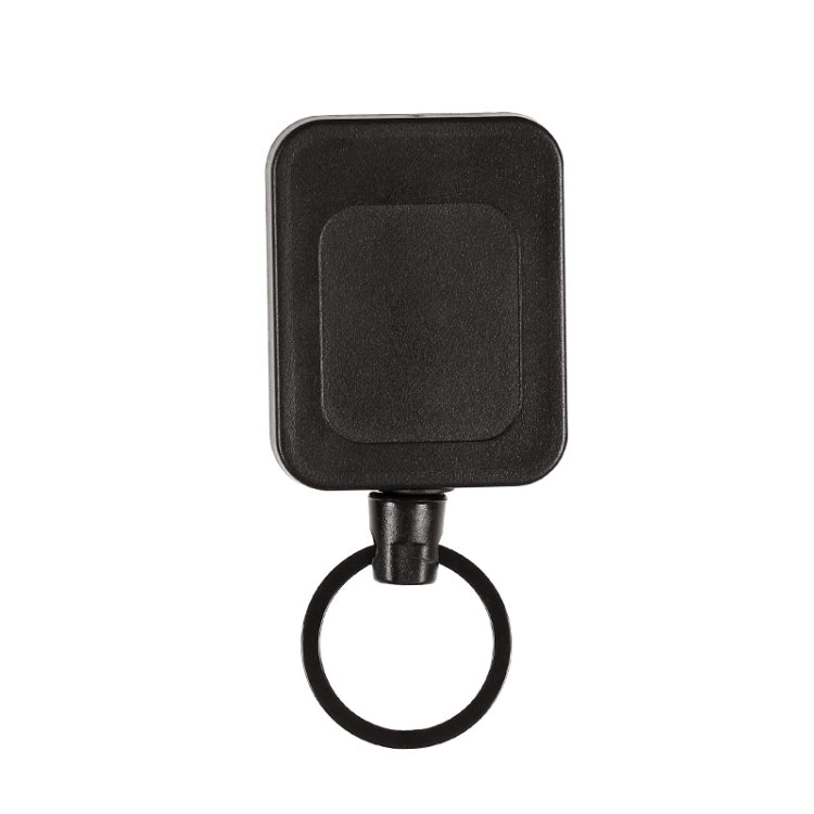 2pcs Retractable Keychain Belt Back Clip Anti-loss Square Pull Badge Reel(Black)