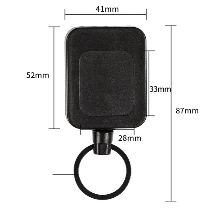 2pcs Retractable Keychain Belt Back Clip Anti-loss Square Pull Badge Reel(Black)