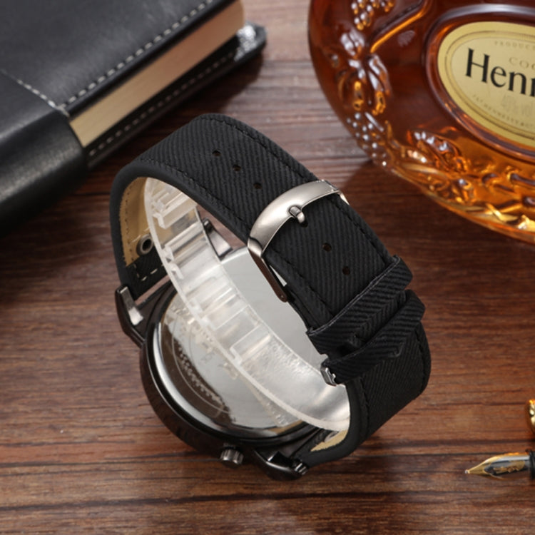 MILER Large Dial Dual Movement Canvas Band Men Wrist Watch
