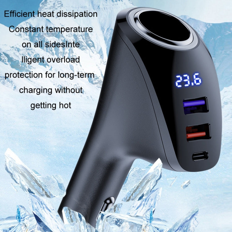 Car Charger Multifunctional Digital Display QC Charging Cigarette Lighter Adapter, Model: CCA Dual PD