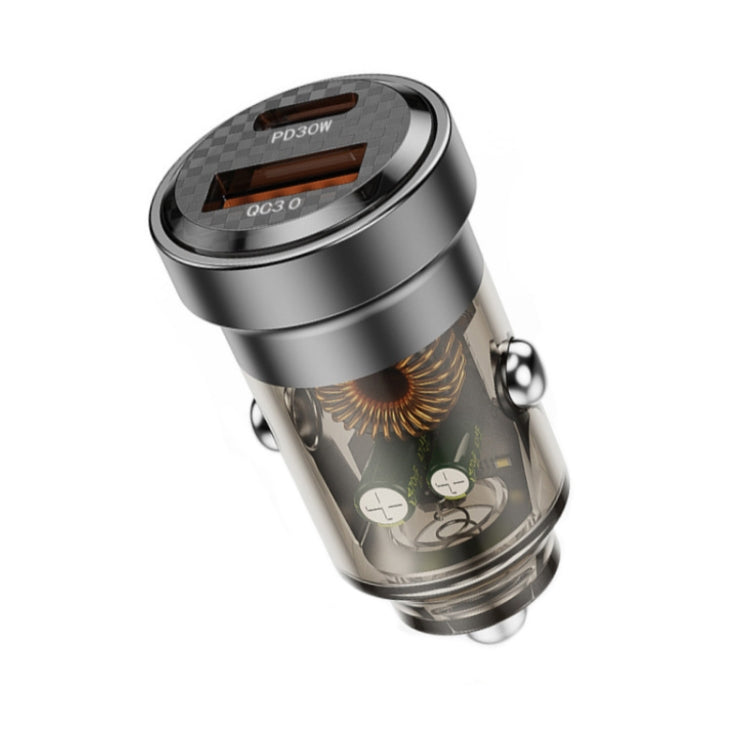 PD+QC Mini Transparent Super Fast Charge Car Cigarette Lighter Charger
