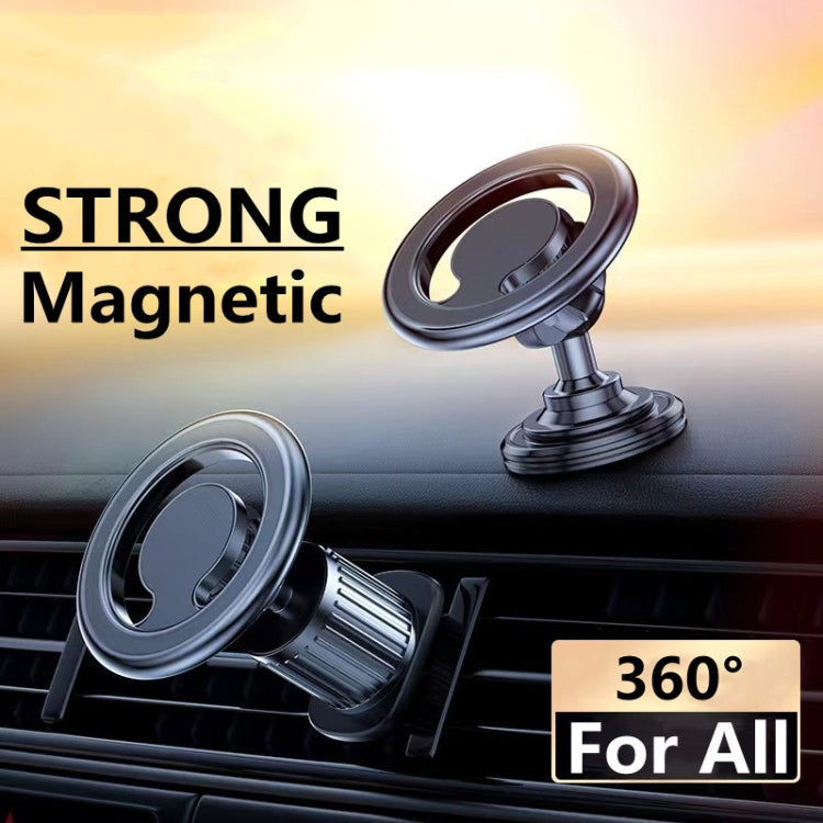 D19 Car Magnetic Mobile Phone Holder Rotatable Metal Navigation Bracket, Spec: Sticker (Silver)