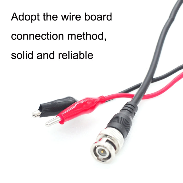 2pcs BNC To 2 x Crocodile Clips Double Head Coaxial Cable Video Cable, Length: 1m