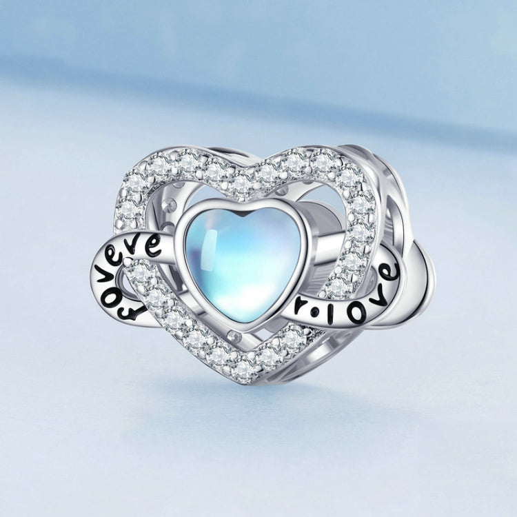 BSC747 S925 Sterling Silver Zircon Infinity Heart Bracelet Beads