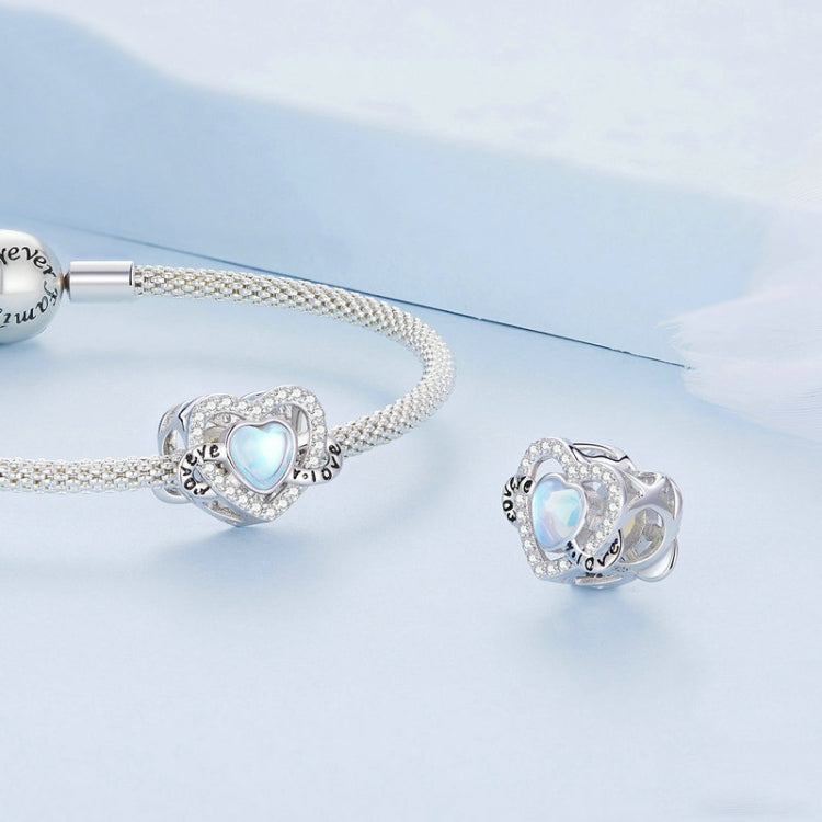 BSC747 S925 Sterling Silver Zircon Infinity Heart Bracelet Beads