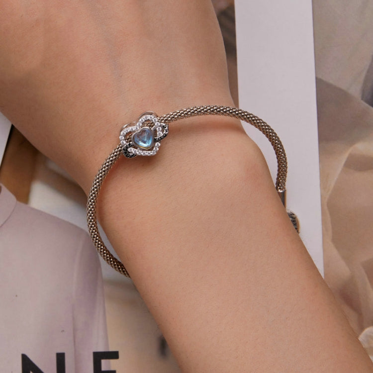 BSC747 S925 Sterling Silver Zircon Infinity Heart Bracelet Beads