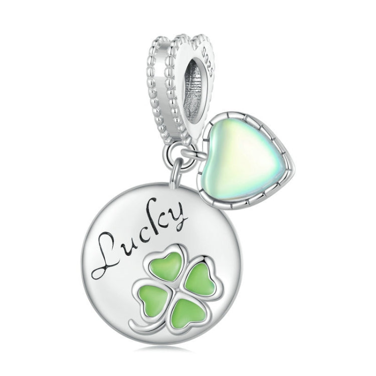 BSC767 Sterling Silver S925 Plated Gold Plated Heart Clover Lettering Bracelet Pendant