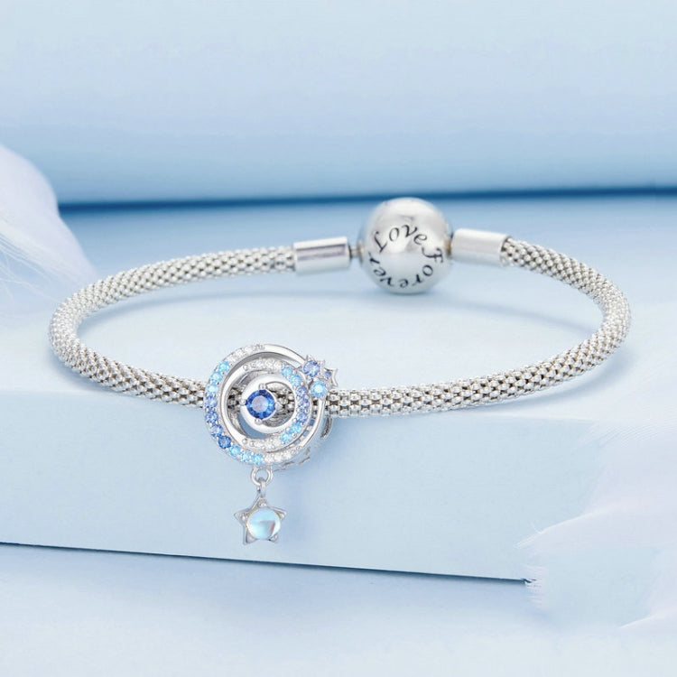 BSC769 S925 Sterling Silver Interstellar Hollow Zircon Bracelet Beads