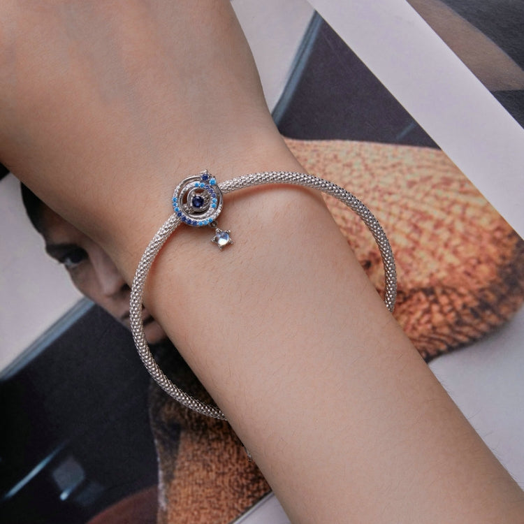 BSC769 S925 Sterling Silver Interstellar Hollow Zircon Bracelet Beads