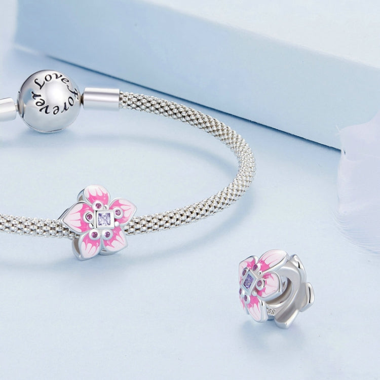 BSC770 S925 Sterling Silver Oil Drop Zircon Floral Beaded Bracelet