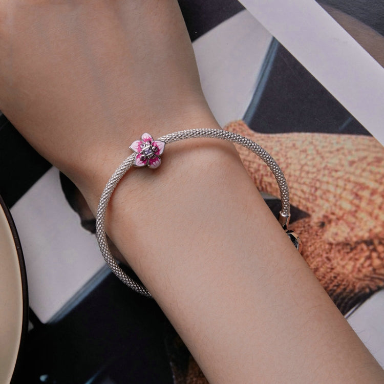 BSC770 S925 Sterling Silver Oil Drop Zircon Floral Beaded Bracelet