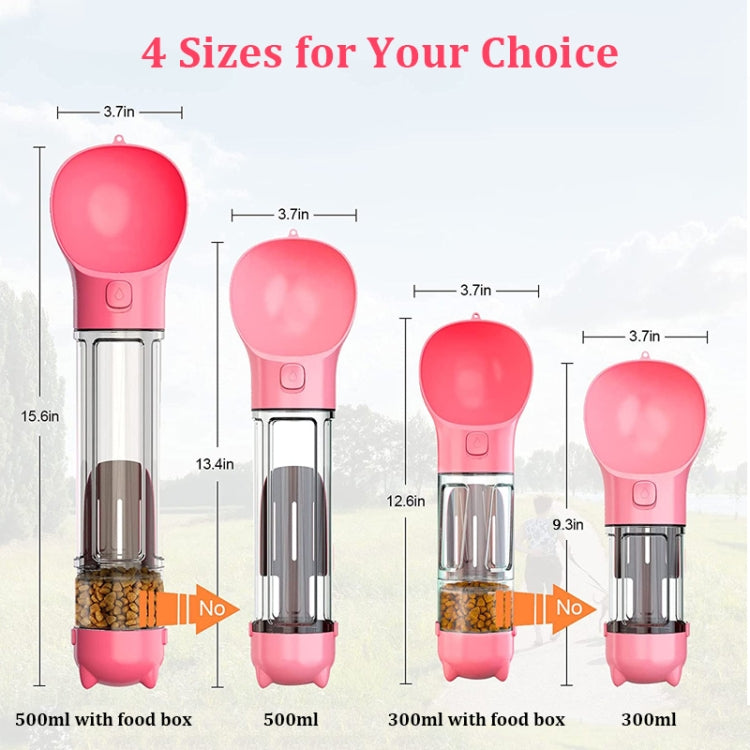 3 in 1 Leakproof Outdoor Dog Water Fountain Portable Pet Drinking Bottle, Size: 500ml+Food Box