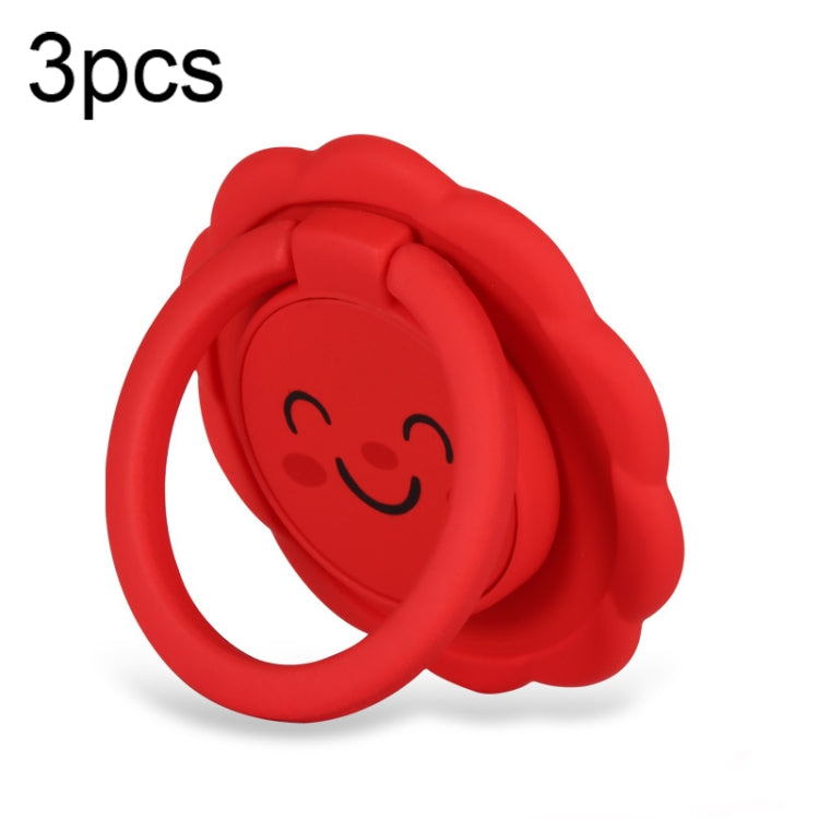 3pcs Sunflower Smiley Mobile Phone Finger Ring Bracket Zinc Alloy Ultra-thin Stand