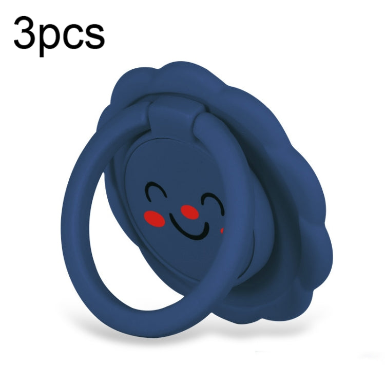 3pcs Sunflower Smiley Mobile Phone Finger Ring Bracket Zinc Alloy Ultra-thin Stand